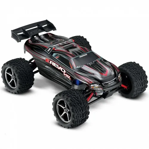 Монстр-трак Автомобиль Traxxas E-Revo VXL Brushless Monster 1:16 RTR 328 мм 4WD TSM 2,4 ГГц (71076-3 Black)