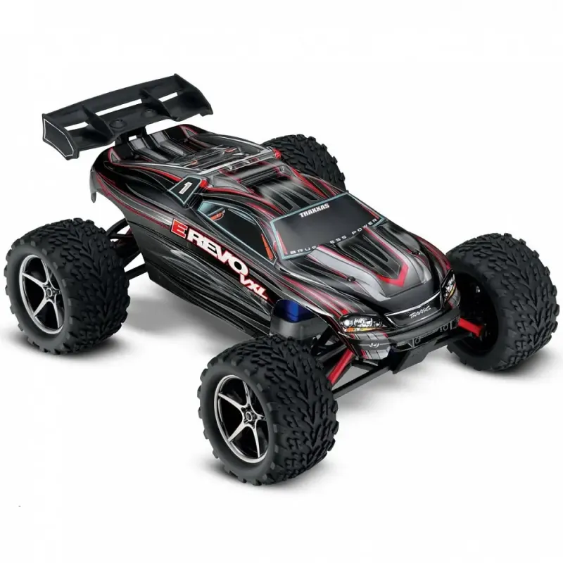 Автомобиль Traxxas E-Revo VXL Brushless Monster 1:16 RTR 328 мм 4WD TSM 2,4 ГГц (71076-3 Black)
