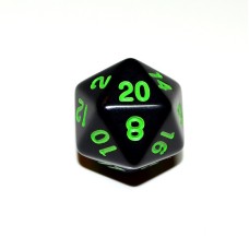 Кубик D20 Black (з кольоровими цифрами)