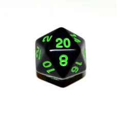 Кубик D20 Black (с цветными цифрами)