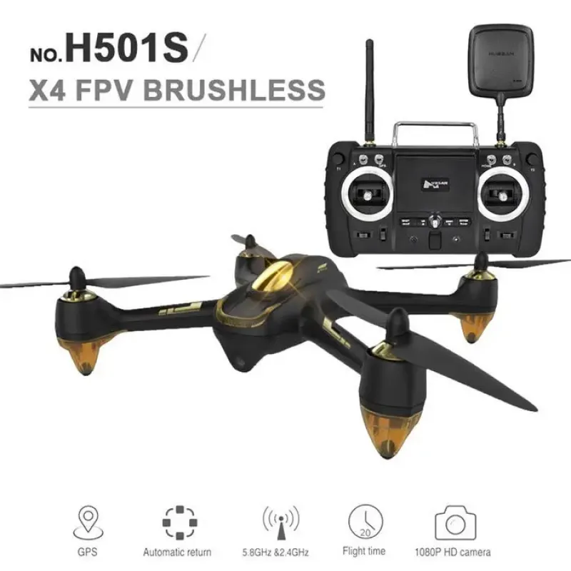 Квадрокоптер Hubsan X4 Pro High Edition FPV Brushless 5,8 ГГц HD GPS Altitude 2,4 ГГц RTF (H501S Black)
