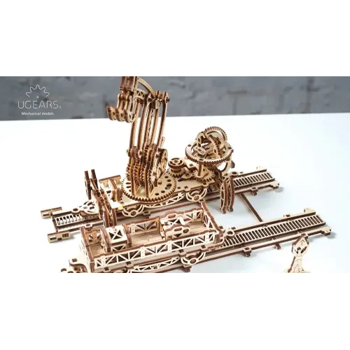 Ukrainian Gears Тривимірна механічна головоломка-конструктор «Маніпулятор на рейках» (Серія «Механічний місто») (UG-024)