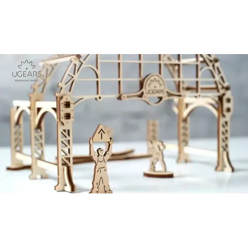 Ukrainian Gears Тривимірна механічна головоломка-конструктор «Маніпулятор на рейках» (Серія «Механічний місто») (UG-024)
