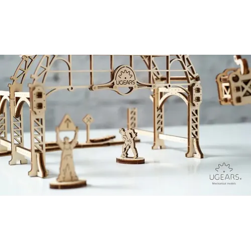 Ukrainian Gears Тривимірна механічна головоломка-конструктор «Маніпулятор на рейках» (Серія «Механічний місто») (UG-024)