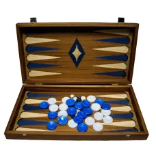 Нарды "Manopoulos" из красного дерева, инкрустация дубом TMM1BLU