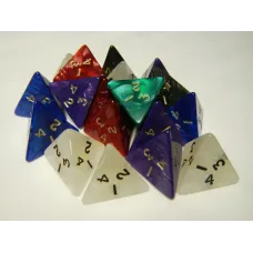 Кубик D4 перламутровый/мраморный (цвет в ассортименте)