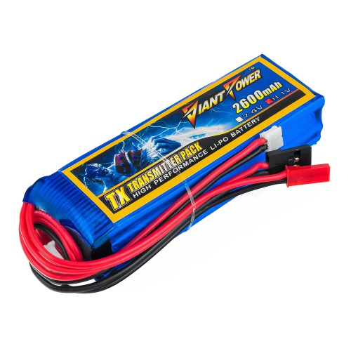 Акумулятори 11,1 V LiPo Аккумулятор Giant Power Li-Pol 2600mAh 11.1V 3S 3C 25x31x97мм Futaba+JST для передатчиков