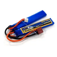 Аккумулятор для страйкбола Giant Power Li-Pol 7.4V 2S 1300mAh 25C 2 лепестка 7.5х18х96мм T-Plug