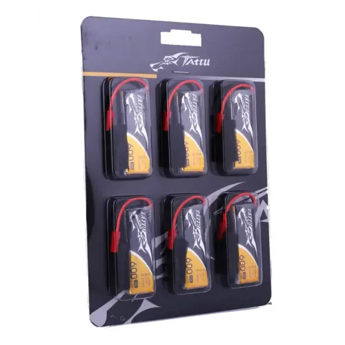 Акумулятори 3,7 V LiPo Аккумулятор Tattu LiPO 3,7 В 600 мАч 1S 30C 6 шт (TA-30C-600-1S1P-JST-6)