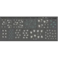 Декаль: Пулевые отверстия в стекле автомобиля 1:35