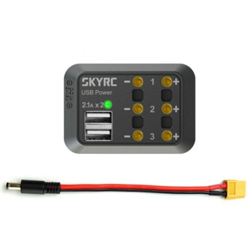 Блоки живлення 220/12В Разветвитель питания SkyRC SK-600114-02 с USB (DC MALE)