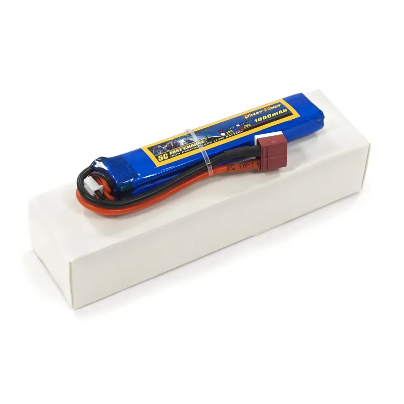 Аккумулятор для страйкбола Giant Power Li-Pol 7.4V 2S 1000mAh 25C 11.5х20х103мм T-Plug