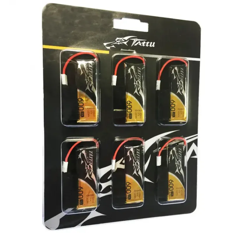 Аккумулятор Tattu LiPO 3,7 В 600 мАч 1S 30C 6 шт (TA-30C-600-1S1P-Molex-6)