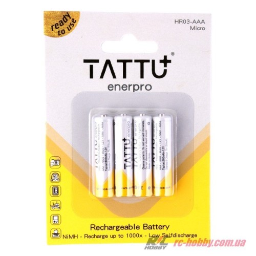 Li-Pol (литий-полимерные) Аккумулятор Tattu AAA NiMH 1,2 В 800 мАч 4 шт (TA-800-1.2V-NiMH-LS3A)