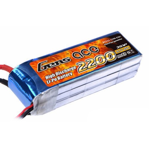 Аккумуляторы 11,1 V LiPo Аккумулятор Gens Ace LiPO 11,1 В 2200 мАч 3S 25C (B-25C-2200-3S1P)