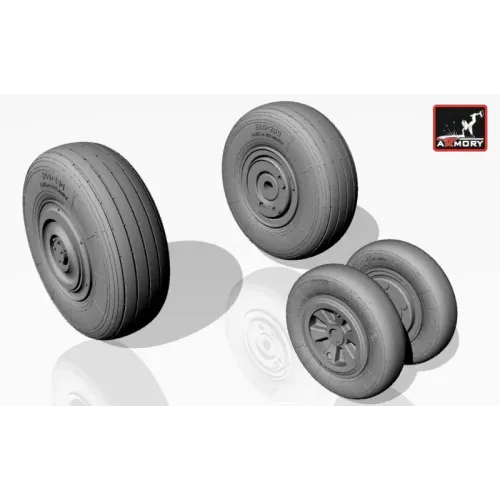 Наборы деталировки Колеса для самолета МиГ-23МЛ, МЛА, МЛД, П (поздний) 1:32