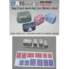 Набір деталювання: Сумки (баули - 3 шт, спортивна сумка - 1 шт) 1:35