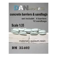 Бетонные заграждения с мешками - набор для блокпоста,16 шт. 1:35