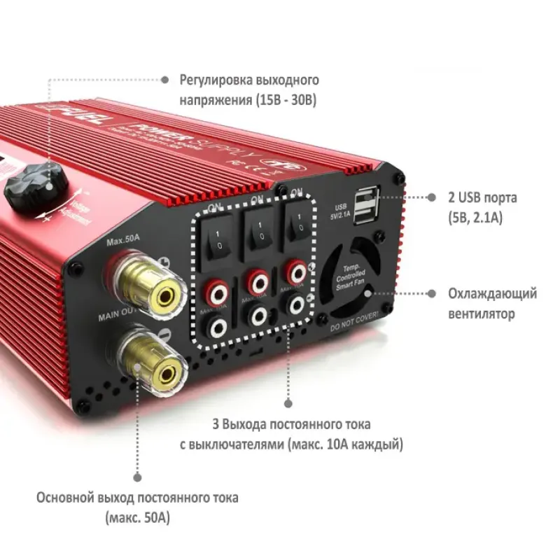 Блок питания SkyRC eFuel 50A/1200W Power supply 15-30В импульсный (SK-200015)