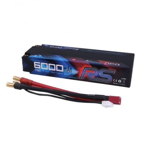 Акумулятори 7,4V LiPo Аккумулятор Gens Ace LiPO 7,4 В 6000 мАч 2S 70C (B-70C-6000-2S1P-HardCase-47-RS)