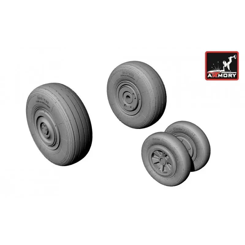 Колеса для МиГ-23 МЛА, МЛД, П, УМ, (поздний) (AR-AW48011) Масштаб: 1:48