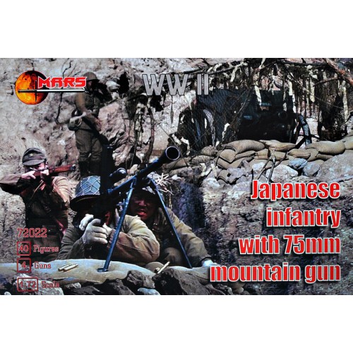 Фигуры и миниатюры Japanese infantry with 75mm montain gun 1:72