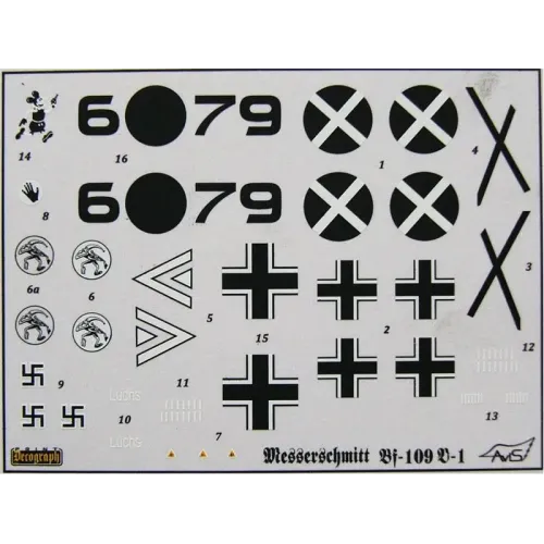 Сборная модель самолета Самолет Мессершмитт Bf.109D-1 (Messerschmitt) (AV72010) Масштаб: 1:72 1:72