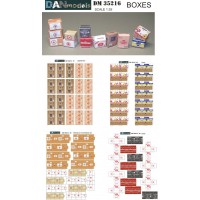 Упаковка (коробка с под сигарет, гуманитарная помощь, от продуктов, ящик от банан) 1:35