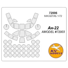 Маска для модели самолета Ан-22 "Антей", поздний (Amodel) 1:72