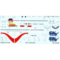 Декаль для самолета Boeing 737-300 Sky Europe (Muriel) 1:144