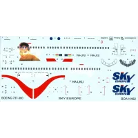 Декаль для самолета Boeing 737-300 Sky Europe (Muriel) 1:144
