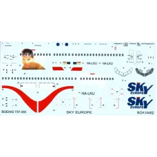 Декаль для літака Boeing 737-300 Sky Europe (Muriel) 1:144