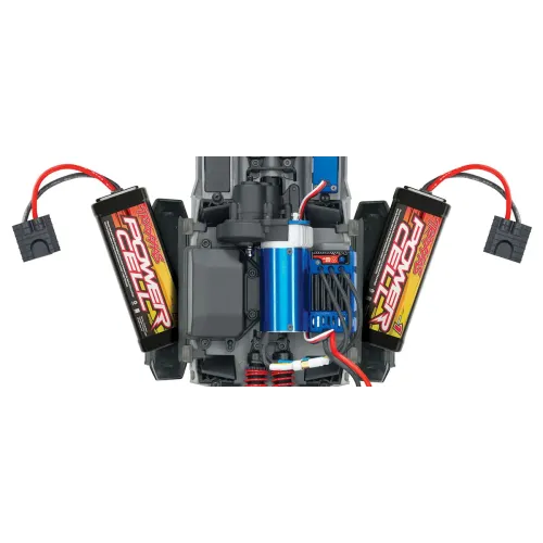 Монстр-трак Автомобиль Traxxas E-Revo VXL Brushless Monster 1:16 RTR 328 мм 4WD TSM 2,4 ГГц (71076-3 Blue)