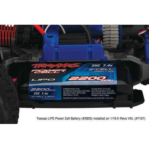 Монстр-трак Автомобиль Traxxas E-Revo VXL Brushless Monster 1:16 RTR 328 мм 4WD TSM 2,4 ГГц (71076-3 Blue)
