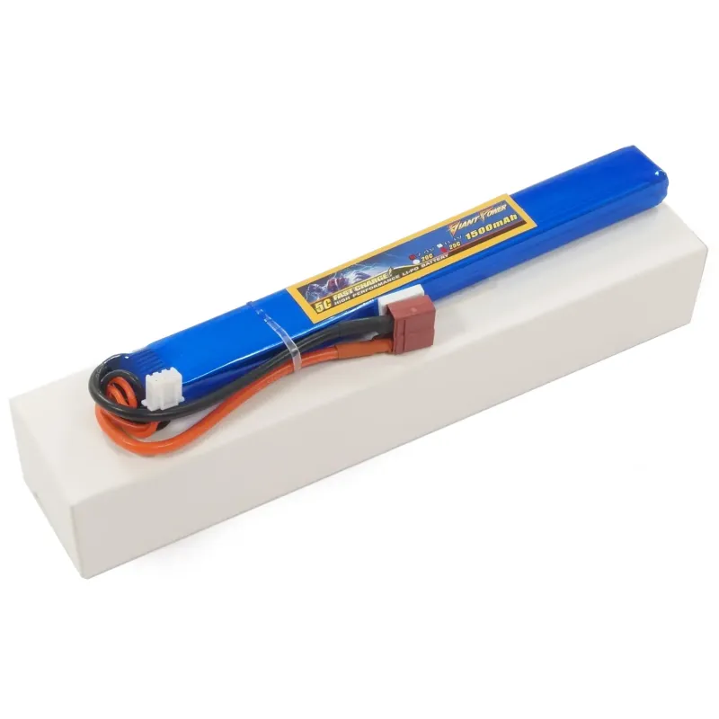 Аккумулятор для страйкбола Giant Power Li-Pol 7.4V 2S 1500mAh 25C 15х19х167мм T-Plug