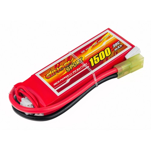 Аккумуляторы 7,4 V LiPo Аккумулятор Dinogy Li-Pol 1500mAh 7.4V 2S 30C 14x30x90мм Mini Tamiya