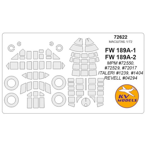 Декалі Маска для модели самолета Fw-189A1/A-2 (MPM) 1:72