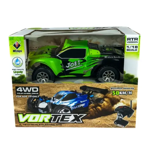 Игрушечные машинки Автомодель шорт-корс 1:18 WL Toys A969 4WD 25км/час (зеленый)