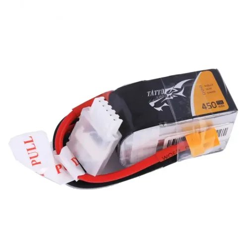 Акумулятори 14,8 V LiPo Аккумулятор Tattu LiPO 14,8 В 450 мАч 4S 75C (TA-75C-450-4S1P-XT30)
