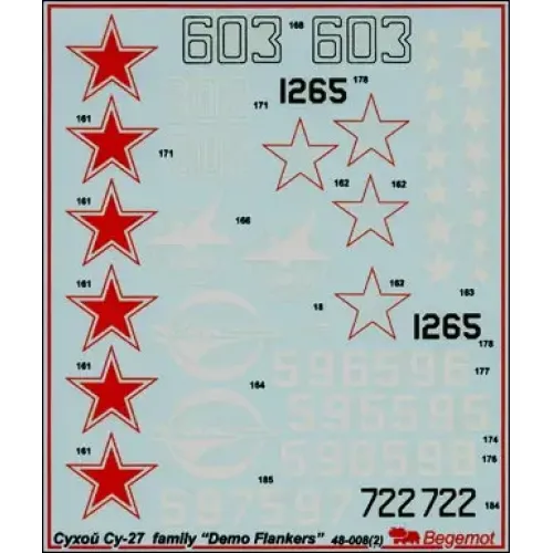 Декали Su-27 family decals (BD48008) Масштаб: 1:48