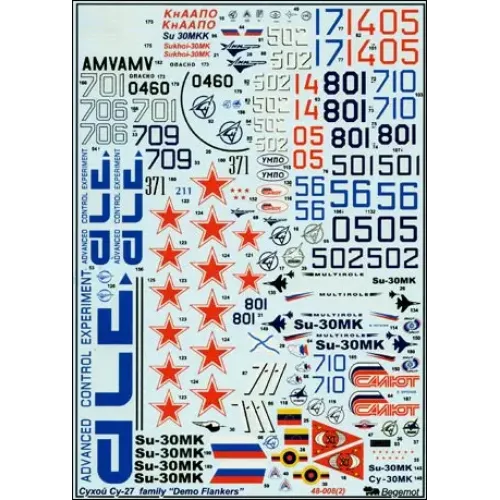 Декали Su-27 family decals (BD48008) Масштаб: 1:48