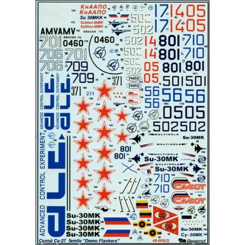 Su-27 family decals (BD48008) Масштаб: 1:48