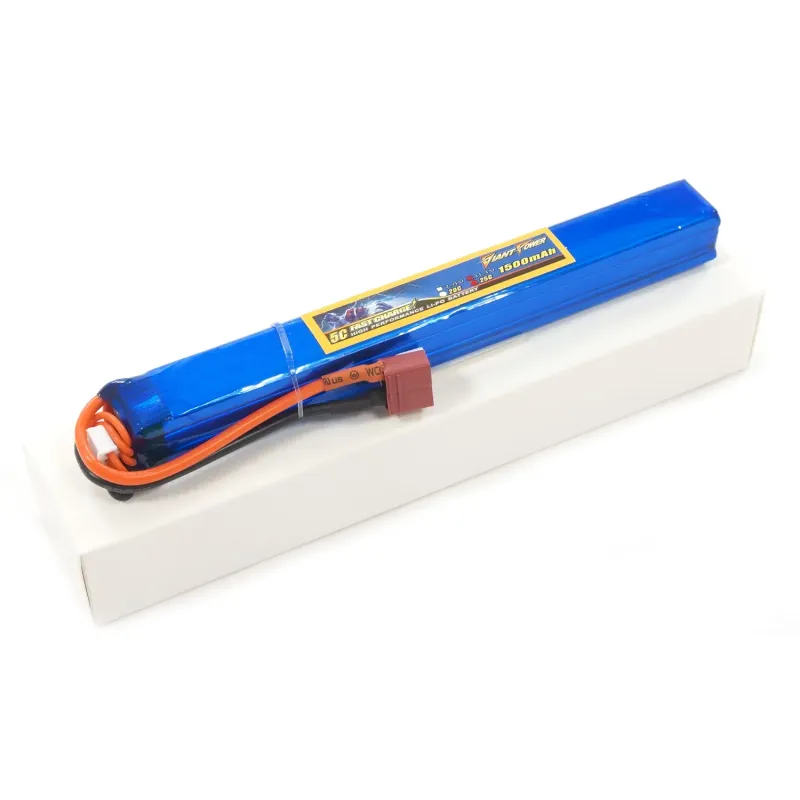 Аккумулятор для страйкбола Giant Power Li-Pol 11.1V 3S 1500mAh 25C 20х19х167мм T-Plug