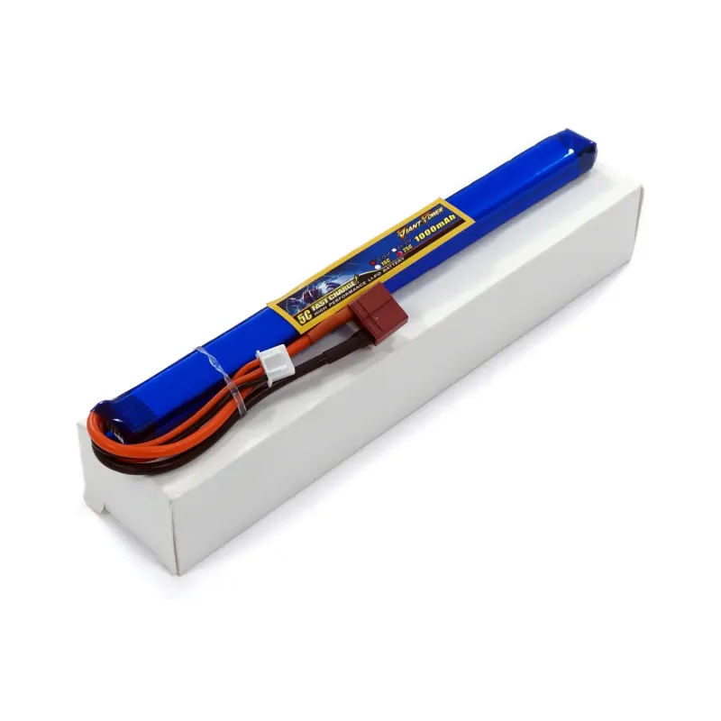 Аккумулятор для страйкбола Giant Power Li-Pol 7.4V 2S 1000mAh 25C 10х15х185мм T-Plug
