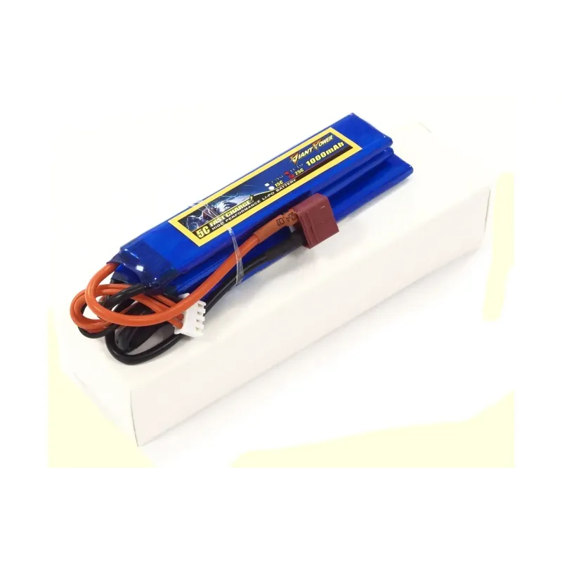 Аккумулятор для страйкбола Giant Power Li-Pol 11.1V 3S 1000mAh 25C 3 лепестка 5.5х20х103мм T-Plug