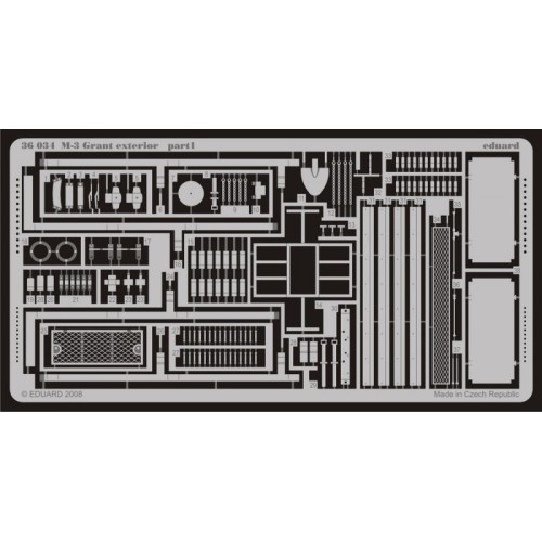 Фототравлення Набор фототравления 1/35 M-3 Grant экстерьер (Academy) 1:35