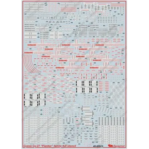 Декали Сухой Су-27 (BD48009) Масштаб: 1:48