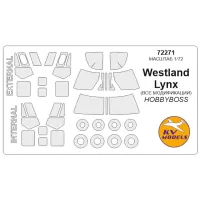 Маска для модели вертолета Westland Lynx Mk.90 / HAS.2 / HAS.3v (Hobby Boss) 1:72