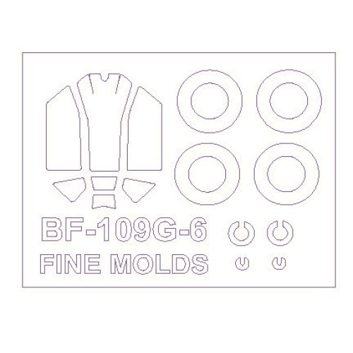 Декалі Маска для модели самолета Bf-109 G-6 (Fine Molds) 1:72