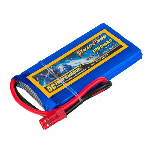 Аккумуляторы 3,7 V LiPo Аккумулятор Giant Power Li-Pol 1000mAh 3.7V 1S 35C 8x34x65мм JST